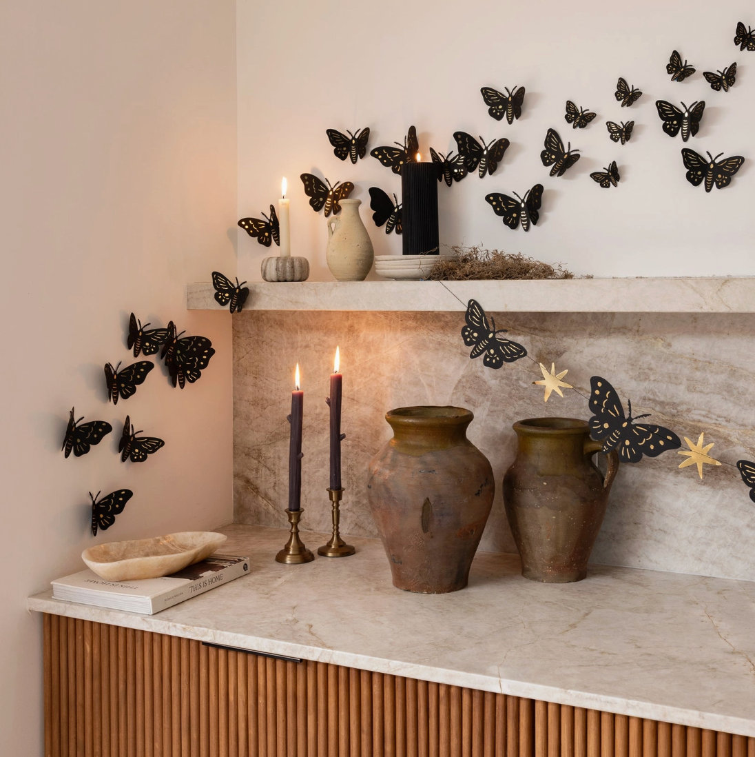 Black & Gold Wall Moths
