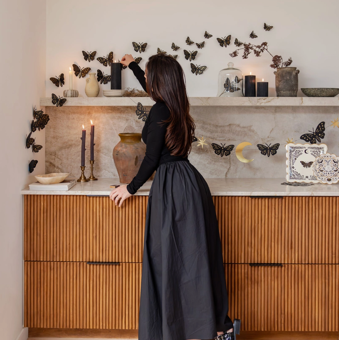 Black & Gold Wall Moths