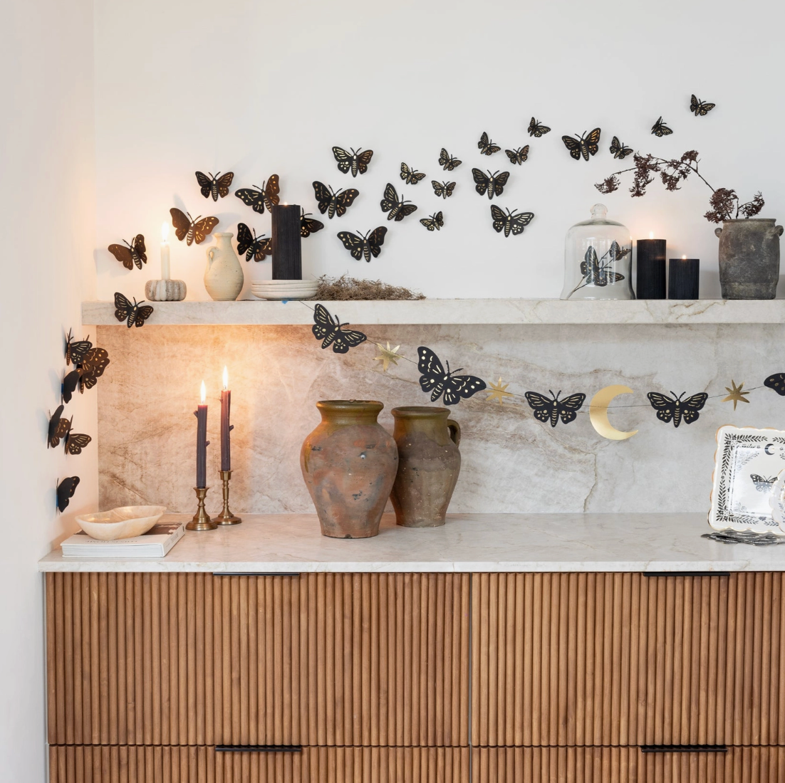 Black & Gold Wall Moths